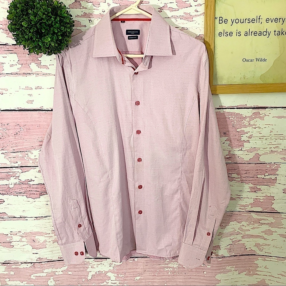 ROSSO MILANO ITALY Men’s Pink Button Down Shirt S